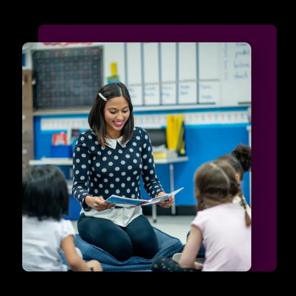 Teacher providing feedback to students